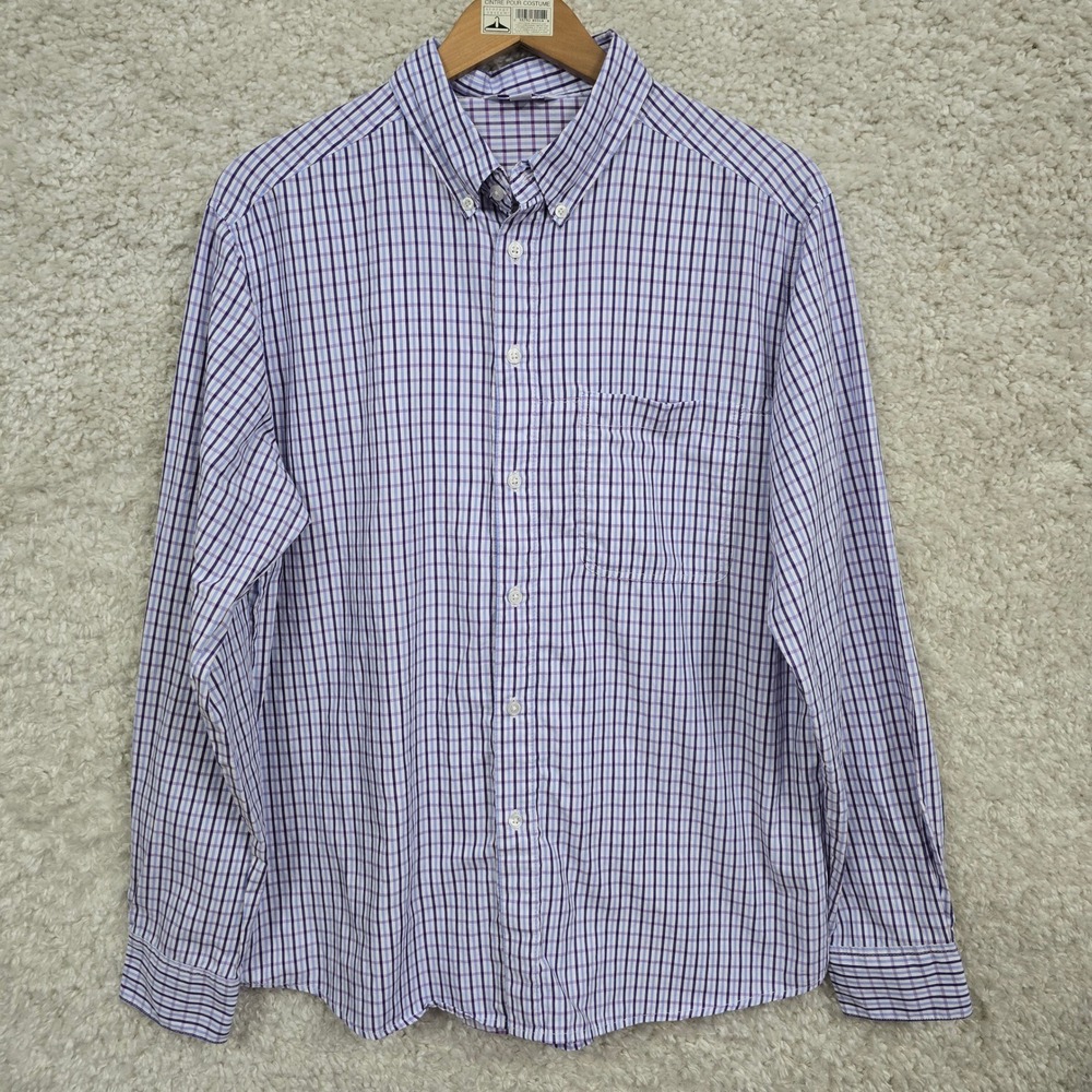 Clothing Arts‎ P^cubed Pick-Pocket Proof Shirt Mens Large Purple Check Travel